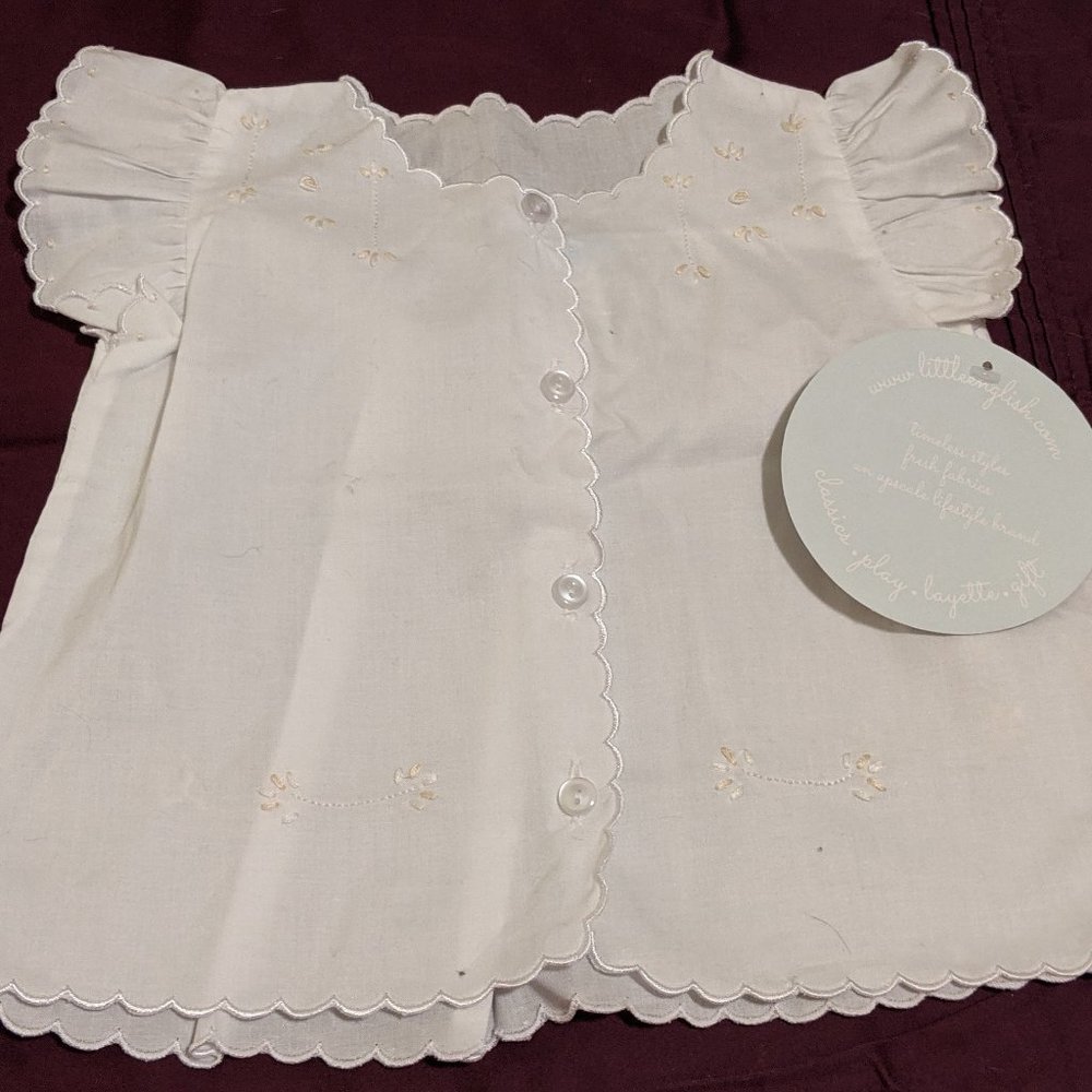 Little English Tea Blouse - White on White